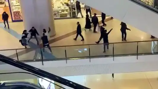 İstanbul'daki AVM'de Sırasıyla Küçük ve Büyücek Kavga, Güvenlik Alarm Verdi