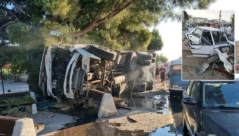 Freni Patlayan Kamyon Kaos Yarattı: Trafik Işığında Korku Dolu Anlar
